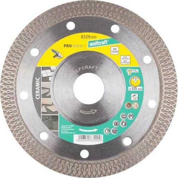 Wolfcraft Διαμαντόδισκος Πλακιδίων Project Ceramic Turbo 125mm - WF8329000