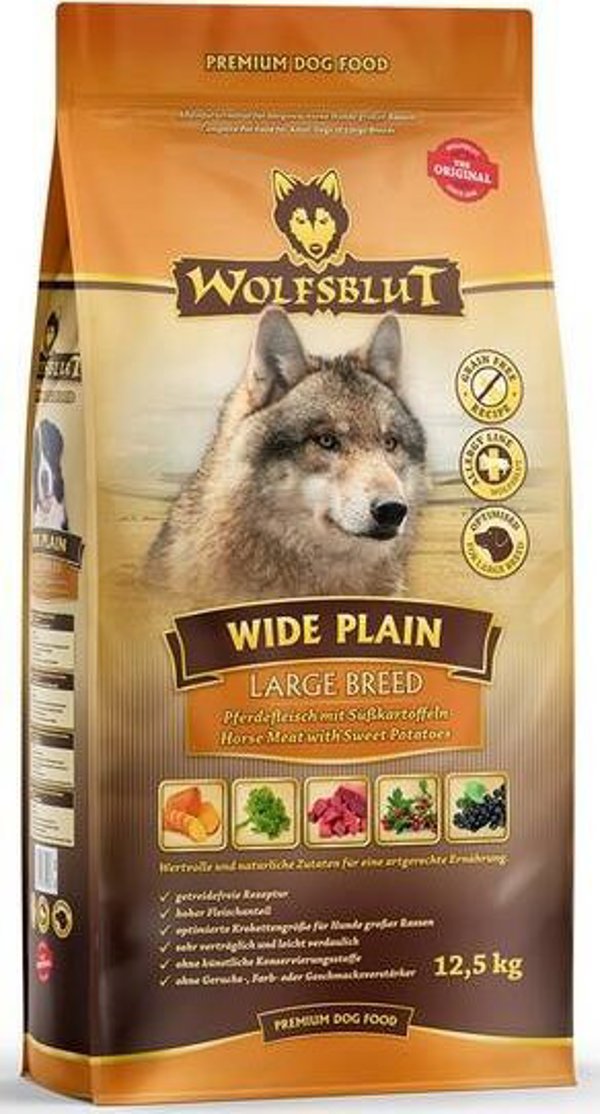 Wolfsblut Wide Plain L Breed Ξηρά Τροφή Σκύλων με Κρέας Αλόγου, 12,5kg