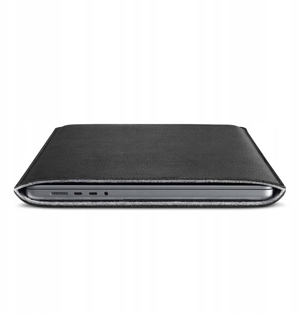 Woolnut Leather Sleeve for 16" MacBook Pro, black