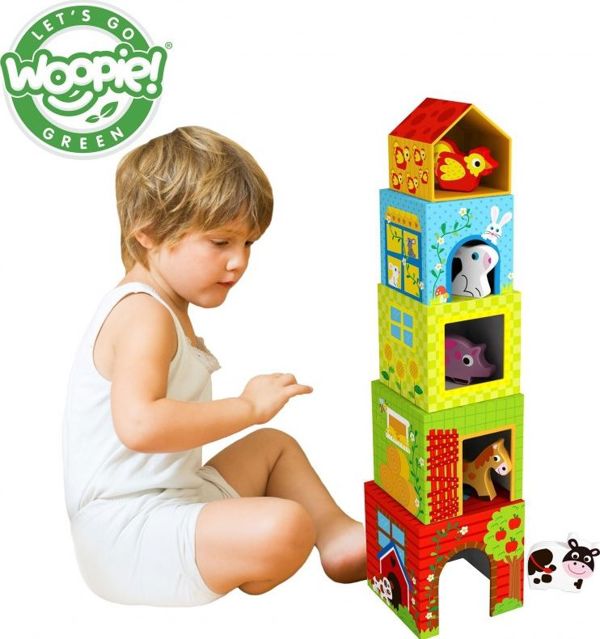 Woopie WOOPIE GREEN Παζλ Κύβοι Φάρμα σε Κουτιά + Φιγούρες 10 τεμ.