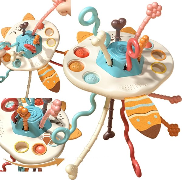 Woopie WOOPIE BABY Αισθητηριακό Παιχνίδι Montessori Κουδουνίστρα Πολυλειτουργική Αλεπού
