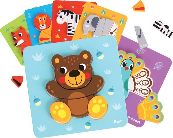 Woopie WOOPIE GREEN Ξύλινο Παζλ Παιχνίδι με Ζωάκια Montessori FSC
