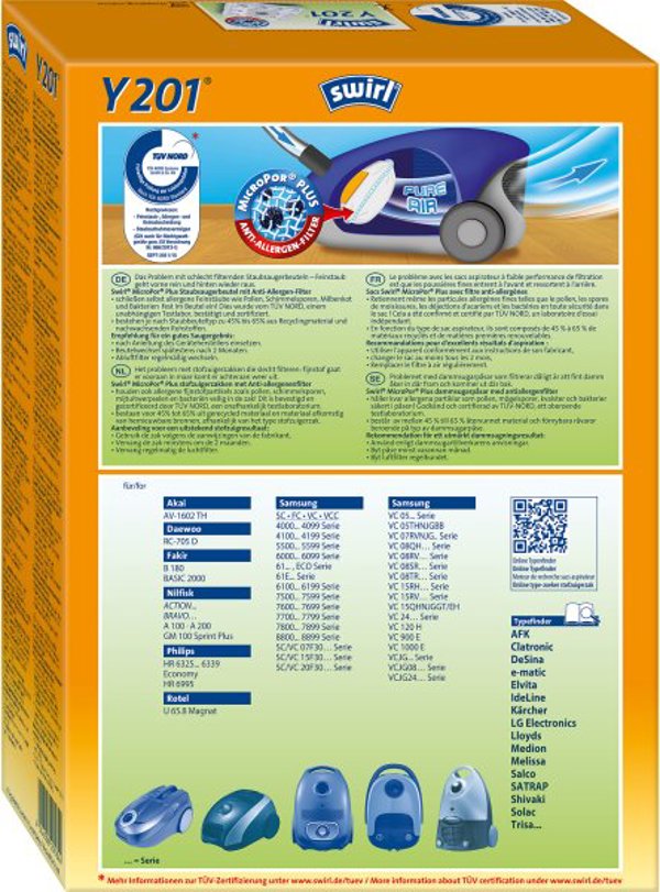 Τσάντα ηλεκτρικής σκούπας Melitta STØVSUGERPOSE Y201 MP Airspace Green Line 13939285 4006508220946