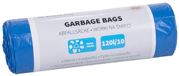 Donau Home Σακούλες Απορριμμάτων για Ανακύκλωση, LDPE, 120lt, 10 Τεμάχια, Μπλε