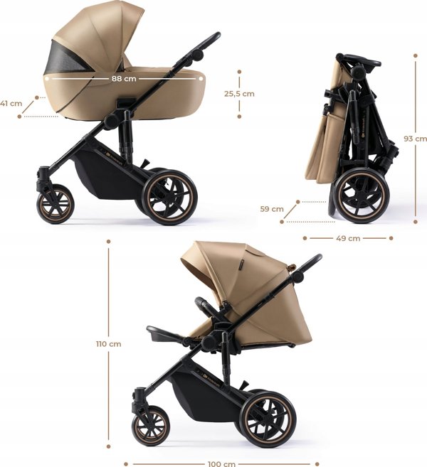 Καρότσι KinderKraft KINDERKRAFT καρότσι 3σε1 PRIME 2 3IN1 MINK PRO SANDROSE BEIGE, KSPRIM02BEG300I