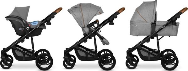 Lionelo Universalus Καρότσι Lionelo Mari Tour 3in1, γκρι stone