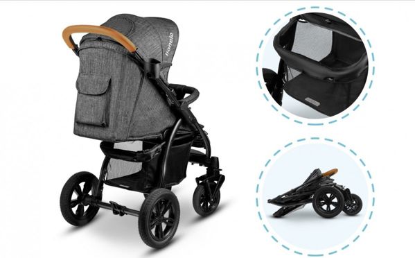 Καρότσι Lionelo Annet Tour stone caramel έως 22kg, αξεσουάρ