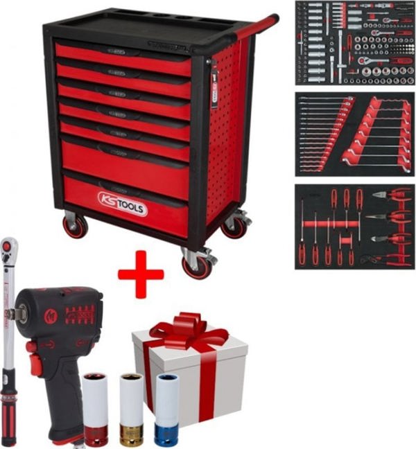 Εργαλειοφόρος KSTOOLS 215 τεμαχίων KS TOOLS RACINGline, 7 συρτάρια, με αξεσουάρ