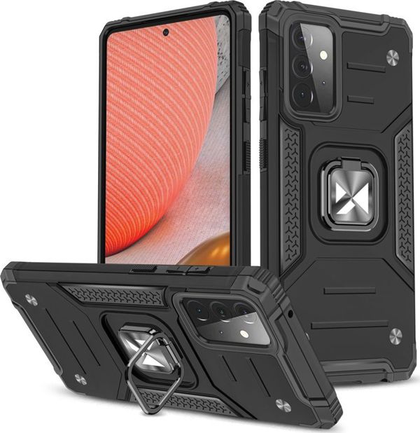 Wozinsky Wozinsky Ring Armor Armored Hybrid Case Cover + Μαγνητική θήκη για Samsung Galaxy A72 4G Black 8759097 9111201935853