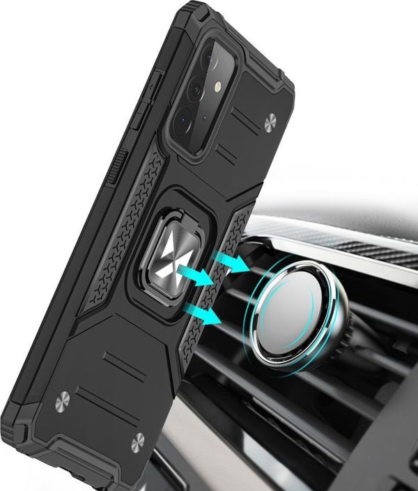 Wozinsky Wozinsky Ring Armor Armored Hybrid Case Cover + Μαγνητική θήκη για Samsung Galaxy A72 4G Black 8759097 9111201935853