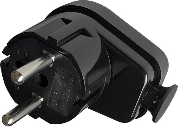 Γωνιακό βύσμα Uni-Schuko 16A, 230V, μαύρο
