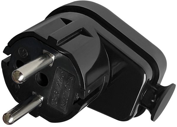 Γωνιακό βύσμα Uni-Schuko 16A, 230V, μαύρο, 24 τεμάχια