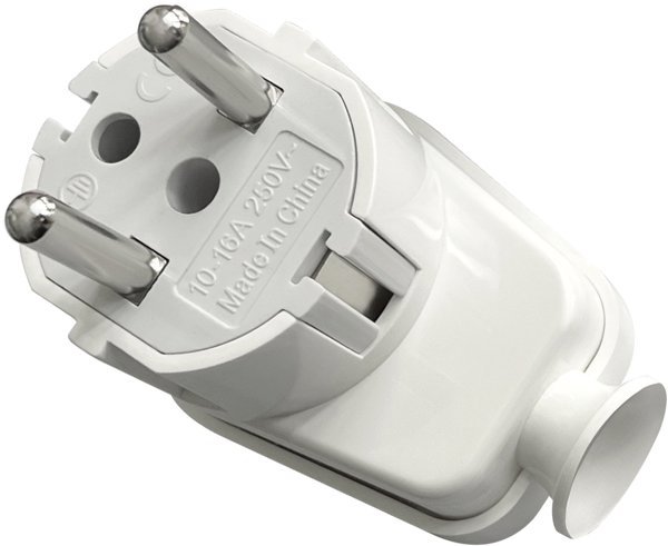 Γωνιακό βύσμα Uni-Schuko 16A, 230V, λευκό