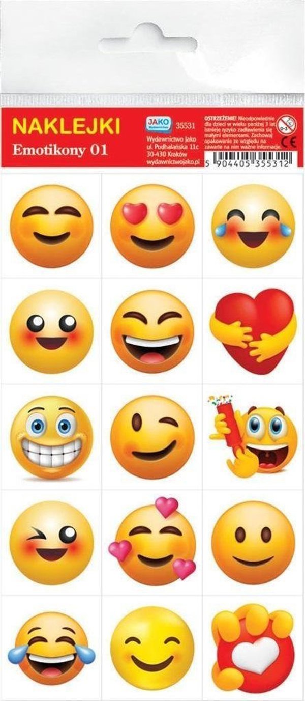 Wydawnictwo Jako Αυτοκόλλητα Emoji – Διακοσμητικά Αυτοκόλλητα για Παιδιά και Χειροτεχνίες