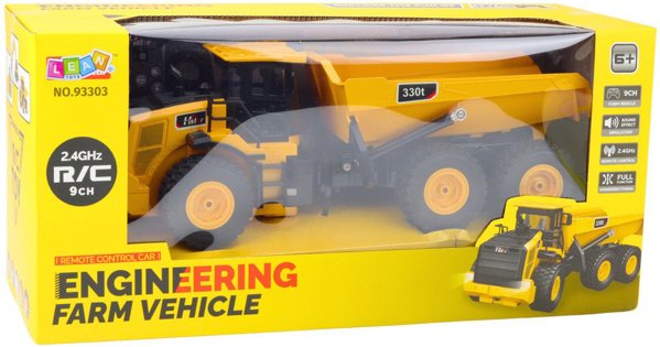 LeanToys RC Τηλεκατευθυνόμενο Φορτηγό Dumper, 9 Κανάλια, 2.4G, Κίτρινο