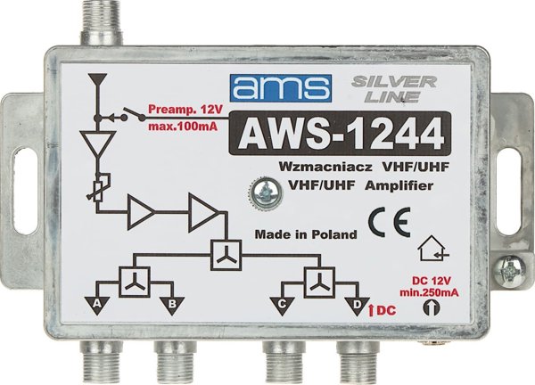 Ενισχυτής αυτοκινήτου AMS ΕΝΙΣΧΥΤΗΣ ΚΕΡΑΙΑΣ AWS-1244 AMS