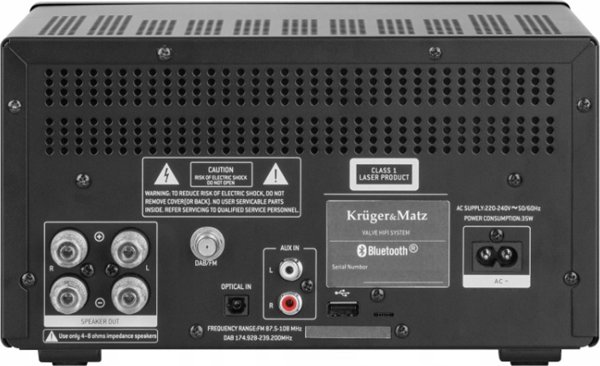Ενισχυτής HiFi κατηγορίας A Kruger&amp|Matz KM1995-A (CD, USB, Bluetooth, ψηφιακό ραδιόφωνο DAB+, FM)
