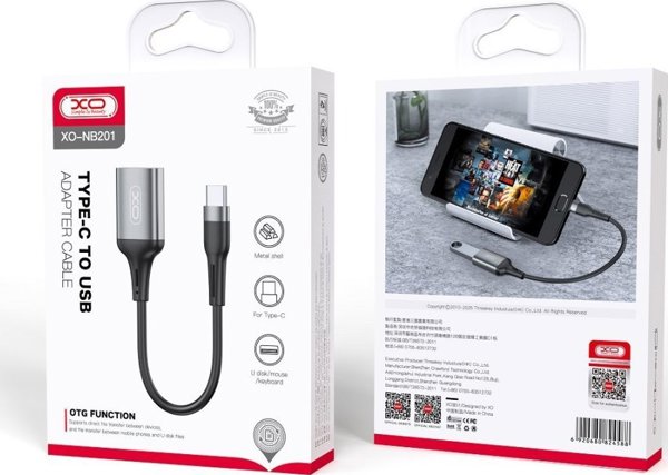 Προσαρμογέας XO USB - USB-C OTG (NB201)