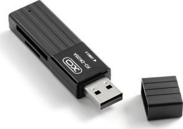 XO αναγνώστης καρτών μνήμης DK05A 2σε1 USB 2.0, μαύρο