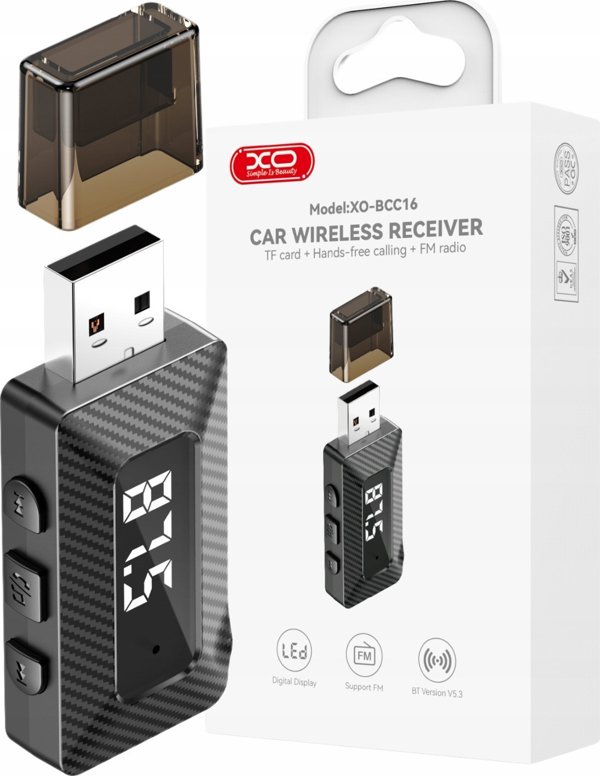 XO XO FM πομπός BCC16 Bluetooth MP3, μαύρο