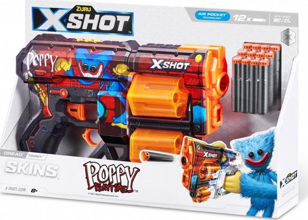 X-Shot X-SHOT παιχνίδι όπλο Poppy Playtime, Skins 1 σειρά Dread, assort., 36650