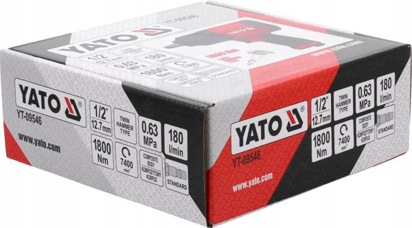 YATO Πνευματικό Κλειδί Κρούσης 1/2" 1800Nm Σύνθετο