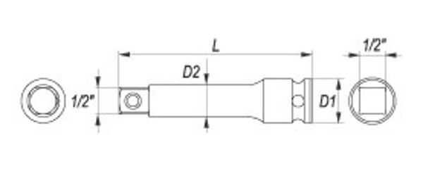 Yato Προέκταση κρούσης 1/2" 75mm (YT-1060)