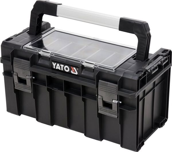 Yato Εργαλειοθήκη YT-09183, Αδιάβροχη με 5 Αφαιρούμενες Θήκες, Αλουμινένια Λαβή και Εργονομικό Σχεδιασμό