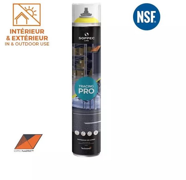Κίτρινη μπογιά γραμμών Tracing Pro, Soppec 750 ml