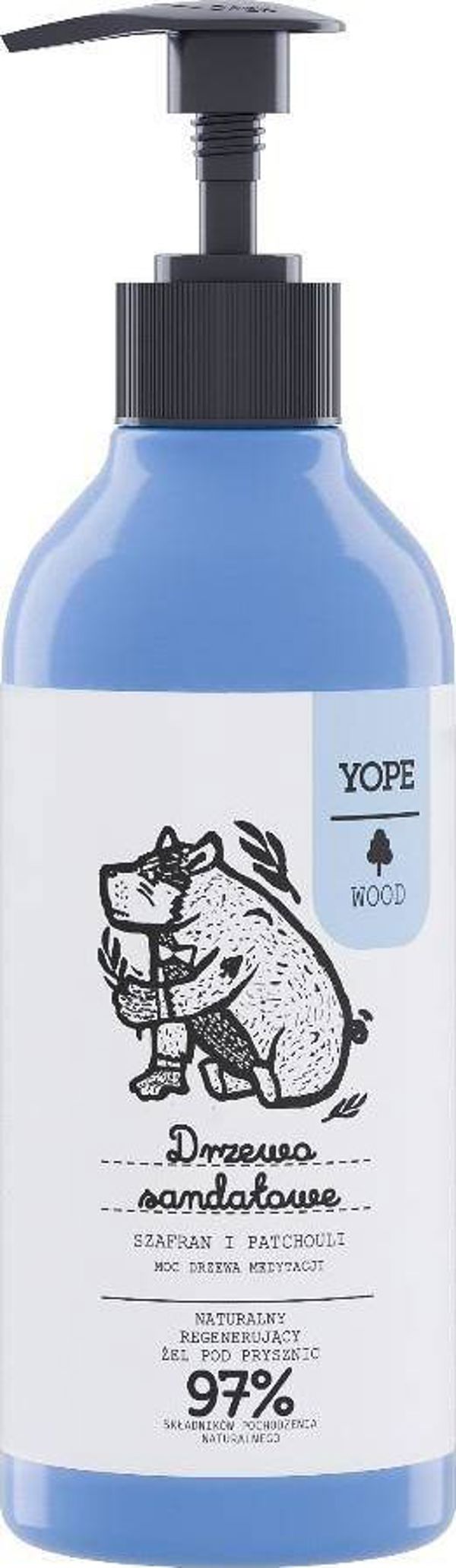 Yope Wood Αφρόλουτρο Με Σανδαλόξυλο, Κρόκο & Πατσουλί, Unisex Φυσικό Καλλυντικό, 400ml