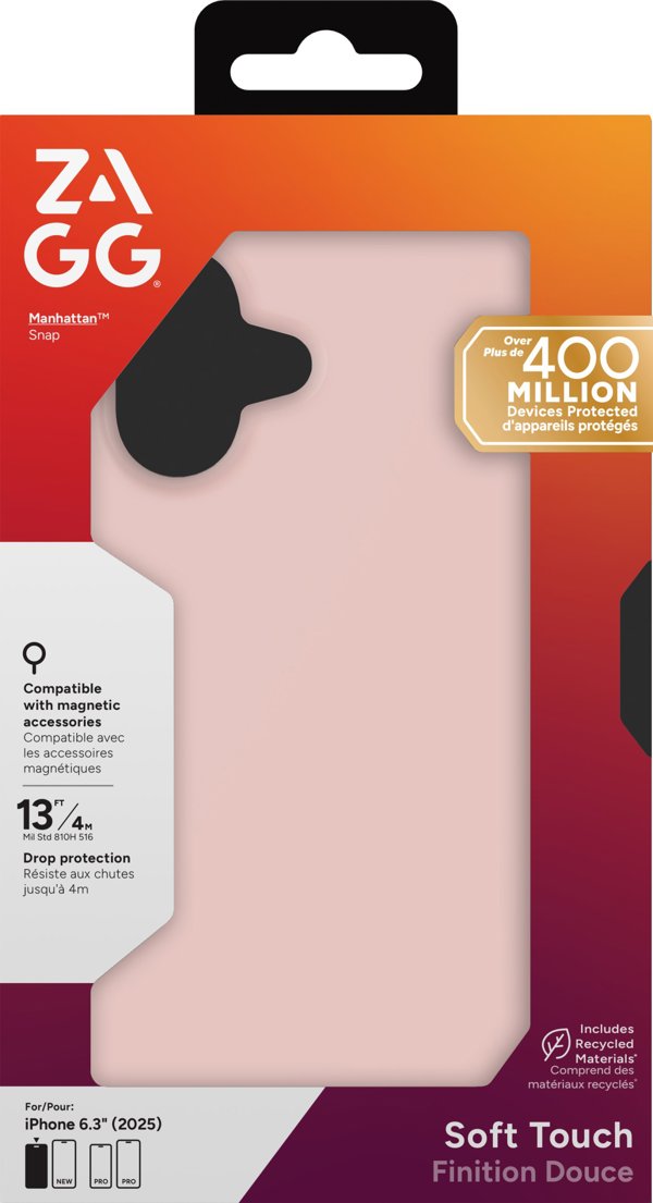 Zagg Θήκη Manhattan Snap για iPhone 17, Συμβατή με MagSafe, Προστασία από Πτώσεις έως 4m, Pink Blush