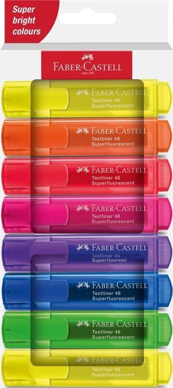 Μαρκαδόρος υπογράμμισης νέον 8 χρωμάτων FABER-CASTELL