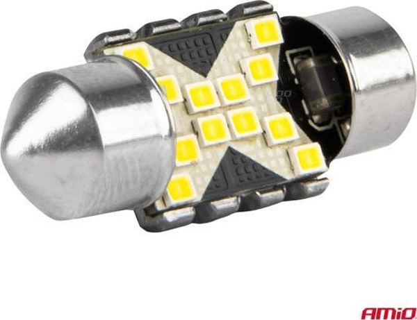 Λαμπτήρες LED CANBUS Festoon C5W 12SMD 2016 31mm Λευκό 12V 24V AMIO-04235