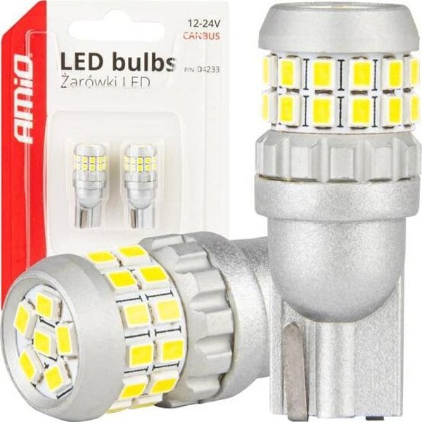 Λαμπτήρες LED CANBUS T10 W5W 30SMD 2016 White 12V 24V AMIO-04233