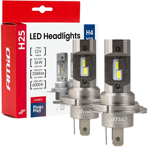 LED Λάμπες Αυτοκινήτου σειράς h25 Canbus h4 h19 12v 36w amio-04711