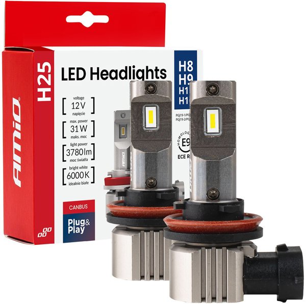 LED Λάμπες Αυτοκινήτου σειράς H25 Canbus H8 H9 H11 H16 12V 31W AMIO-04713