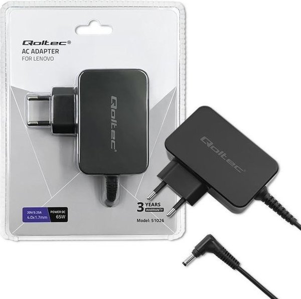 Zasilacz do laptopa Qoltec Zasilacz do Lenovo 65W | 20V | 3.25A | 4.0*1.7