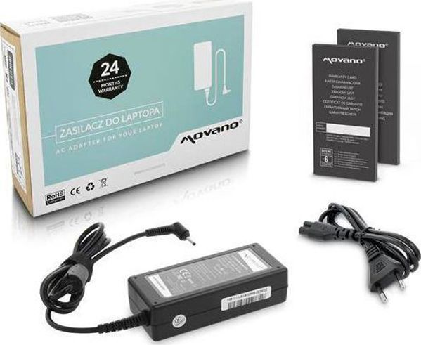 Φορτιστής για φορητό υπολογιστή Movano 65 W, 1.1 mm, 3.4 A, 19 V (ZZ/ACE19342C)
