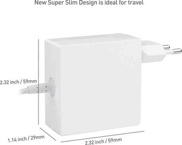 Φορτιστής για φορητό υπολογιστή MicroBattery 45 W, USB-C, 2.2 A, 20 V (MBXUSBC-AC0001-W)