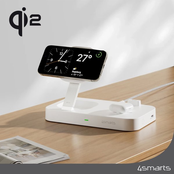 Φορτιστής 4smarts 4smarts Qi2 Σταθμός φόρτισης Trident λευκό