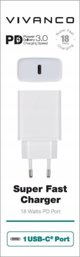Φορτιστής για φορητό υπολογιστή Vivanco Vivanco FAST CHARGING 1XUSB-C PD 18W
