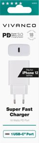 Φορτιστής για φορητό υπολογιστή Vivanco Vivanco FAST CHARGING 1XUSB-C PD 18W
