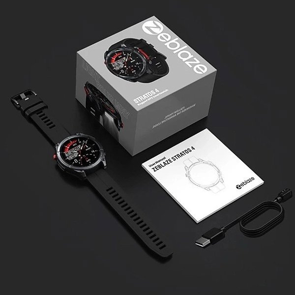 Zeblaze Smartwatch Stratos 4 Άβυσσος Μαύρο Czarny