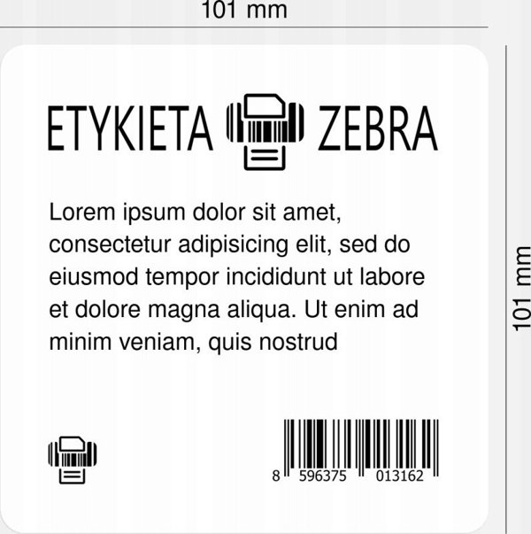 Ρολό ετικετών Zebra 101.6 x 101.6mm