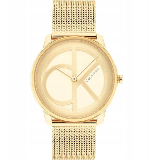Γυναικείο Ρολόι Calvin Klein Iconic Mesh 25200034 με Μπρασελέ, σε Χρυσό Χρώμα + Θήκη