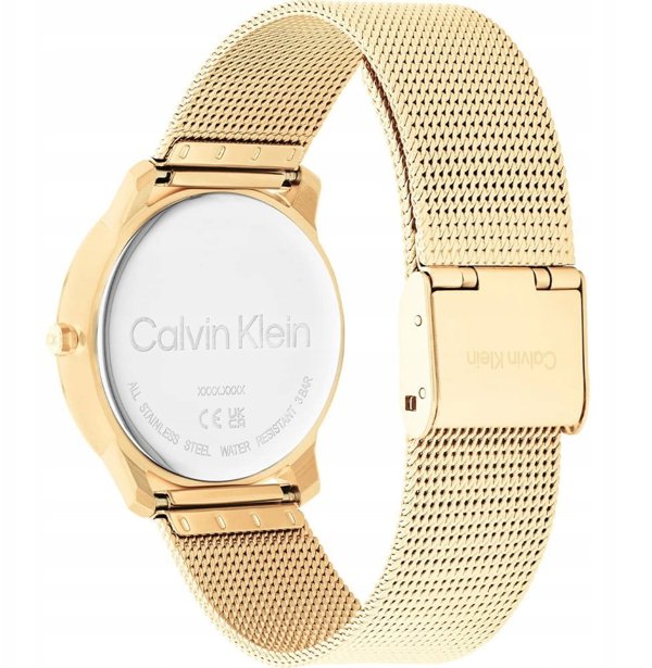 Γυναικείο Ρολόι Calvin Klein Iconic Mesh 25200034 με Μπρασελέ, σε Χρυσό Χρώμα + Θήκη
