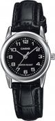 Casio Γυναικείο Ρολόι LTP-V001L-1BUDF με Δερμάτινο Λουράκι και Μαύρο Καντράν