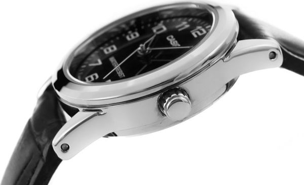 Casio Γυναικείο Ρολόι LTP-V001L-1BUDF με Δερμάτινο Λουράκι και Μαύρο Καντράν