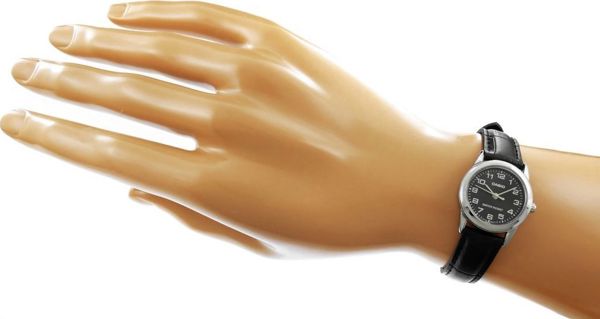 Casio Γυναικείο Ρολόι LTP-V001L-1BUDF με Δερμάτινο Λουράκι και Μαύρο Καντράν