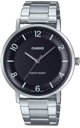 Casio MTP-VT03D-1B Ανδρικό Ρολόι με Μαύρο Καντράν και Μπρασελέ από Ανοξείδωτο Ατσάλι σε Κουτί